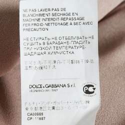 Pre Owned Dolce & Gabbana Grey Wool Double Breasted Coat M