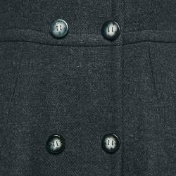 Pre Owned Dolce & Gabbana Grey Wool Double Breasted Coat M