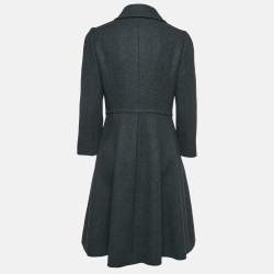 Pre Owned Dolce & Gabbana Grey Wool Double Breasted Coat M