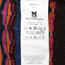 Pre Owned M Missoni Multicolor Striped Lurex Knit Cardigan L