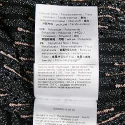 Pre Owned M Missoni Black/Pink Stripe Lurex Knit Front Open Cardigan S