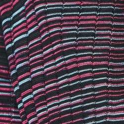 Pre Owned M Missoni Purple Patterned Knit Open Front Cardigan M