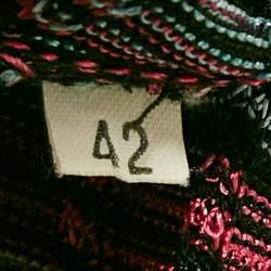 Pre Owned M Missoni Purple Patterned Knit Open Front Cardigan M