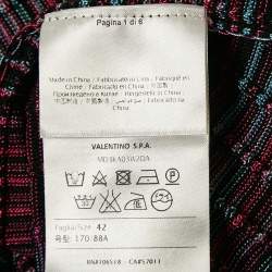 Pre Owned M Missoni Purple Patterned Knit Open Front Cardigan M