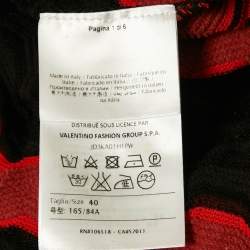 Pre Owned M Missoni Red/Black Patterned Knit Open Front Cardigan S