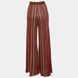 Pre Owned M Missoni Multicolor Stripe Lurex Knit Flared Pants S