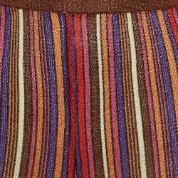 Pre Owned M Missoni Multicolor Stripe Lurex Knit Flared Pants S