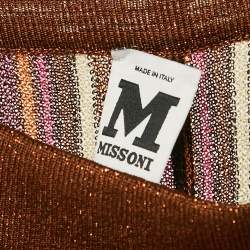 Pre Owned M Missoni Multicolor Stripe Lurex Knit Flared Pants S