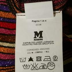 Pre Owned M Missoni Multicolor Stripe Lurex Knit Flared Pants S