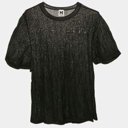Pre Owned M Missoni Black Chevron Knit Sheer Top M