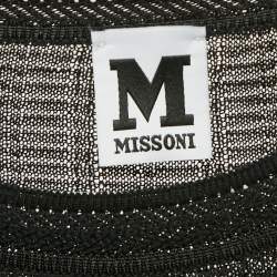 Pre Owned M Missoni Black Chevron Knit Sheer Top M