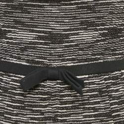 Pre Owned M Missoni Black/White Stripe Lurex Knit Bow Detail Strappy Top M