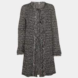 Pre Owned M Missoni Black Tweed Button Front Cardigan M