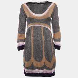 M Missoni Multicolor Pattern Wool Blend Knit Knee-Length Dress S
