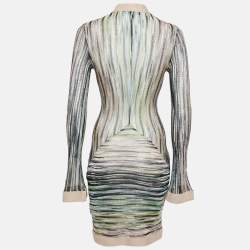 Pre Owned M Missoni Multicolor Patterned Lurex Knit Full Sleeve Midi Dress S