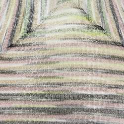 Pre Owned M Missoni Multicolor Patterned Lurex Knit Full Sleeve Midi Dress S