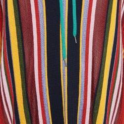 Pre Owned M Missoni Multicolor Wool Blend Knit Fringed Poncho ONE SIZE