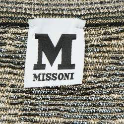 Pre Owned M Missoni Green Patterned Lurex Knit Cardigan and Top Set M