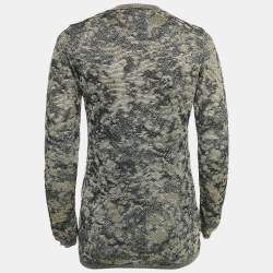 Pre Owned M Missoni Green Patterned Lurex Knit Cardigan and Top Set M