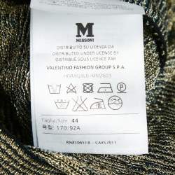 Pre Owned M Missoni Green Patterned Lurex Knit Cardigan and Top Set M
