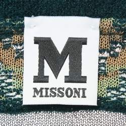 Pre Owned M Missoni Green/Multicolor Knit Long Cardigan S