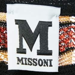 Pre Owned M Missoni Multicolor Patterned Knit Ruffled Midi Dress L