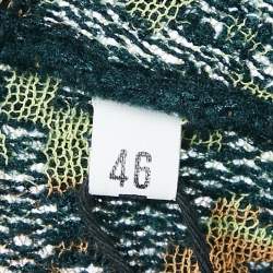 M Missoni Green/Multicolor Patterned Knit Open Front Cardigan L