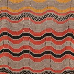 Pre Owned M Missoni Multicolor Patterned Knit Wide Sleeve Long Dress L 