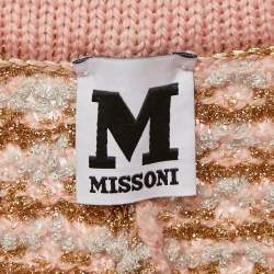 Pre Owned M Missoni Gold/Pink Lurex Tweed Shirt S