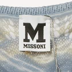 Pre Owned M Missoni Multicolor Wave Pattern Crochet Sleeveless Midi Dress M