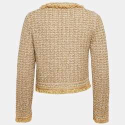 Pre Owned M Missoni Gold/Pink Lurex Tweed Jacket S