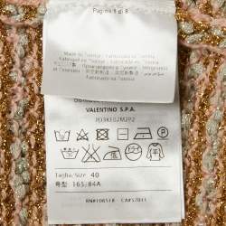 Pre Owned M Missoni Gold/Pink Lurex Tweed Jacket S