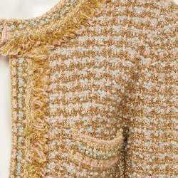 Pre Owned M Missoni Gold/Pink Lurex Tweed Jacket S