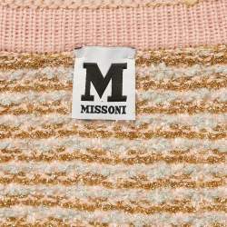 Pre Owned M Missoni Gold/Pink Lurex Tweed Jacket S
