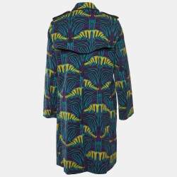 M Missoni Purple Printed Double Breasted Coat L
