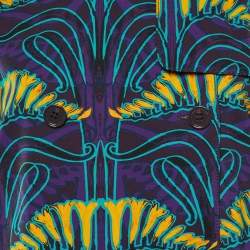 M Missoni Purple Printed Double Breasted Coat L