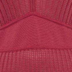 Pre Owned M Missoni Red Patterned Knit V-Neck Midi Dress M