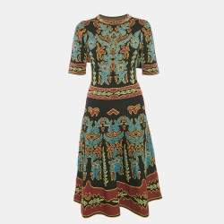 Pre Owned M Missoni Multicolor Patterned Knit Midi Dress M