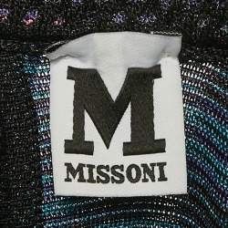 Pre Owned M Missoni Purple Patterned Lurex Knit Bodycon Short Dress S