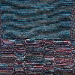 Pre Owned M Missoni Purple Patterned Lurex Knit Bodycon Short Dress S