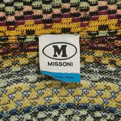 M Missoni Collection Multicolor Patterned Knit Mid-Length Coat M