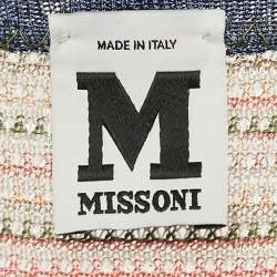 M Missoni Multicolor Lurex Knit Sleeveless Tie-Up Waist Detail Top L