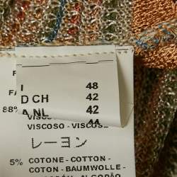 M Missoni Multicolor Lurex Knit Sleeveless Tie-Up Waist Detail Top L