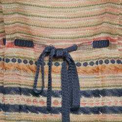 M Missoni Multicolor Lurex Knit Sleeveless Tie-Up Waist Detail Top L