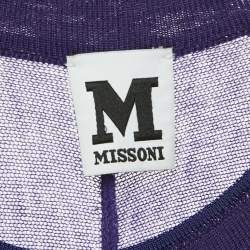 Pre Owned M Missoni Purple Patterned Knit Short Dress L
