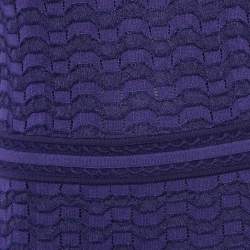 Pre Owned M Missoni Purple Patterned Knit Short Dress L