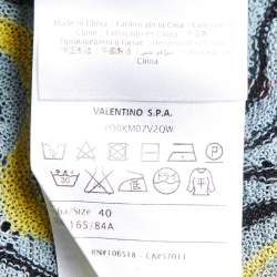 مملوكة مسبقًا M Missoni Grey Wavy Knit Sheer Sleeveless Top S