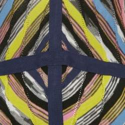 M Missoni Multicolor Patterned Knit V-Neck Sleeveless Short Dress S