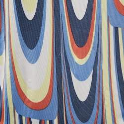 Pre Owned M Missoni Multicolor Printed Jersey Cold-Shoulder Top M