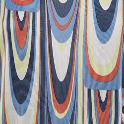 Pre Owned M Missoni Multicolor Printed Jersey Cold-Shoulder Top M